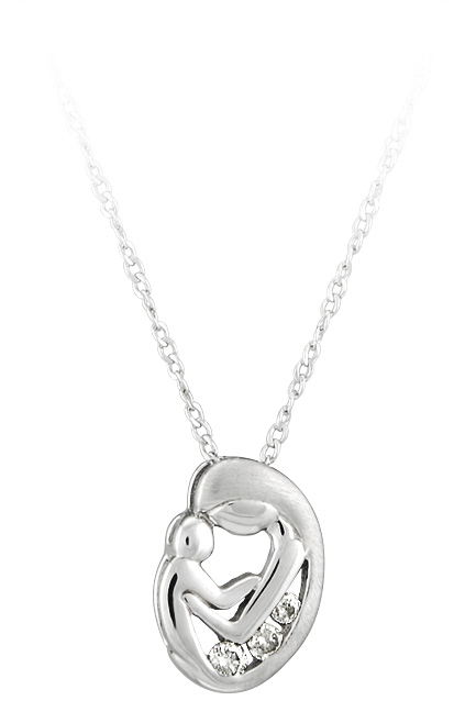 JCX308617: 'Moms Diamond Pendant'' Sterling Silver pendant with 1/10cttw of diamonds.  Price includes chain.
