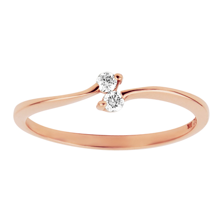JCX308450: Rose Gold 10kt, Two Diamond .07cttw Diamond Ring.