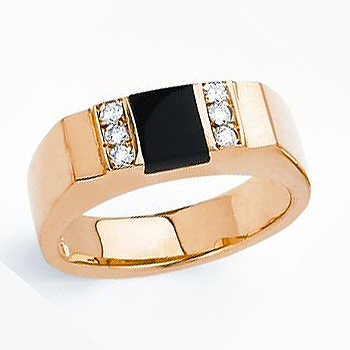 JCX308490: 14kt Ladies Onyx & .12cttw Diamond Ring.  Also available with opal; same price.