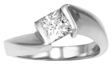 JCX308461: Princess Cut or Round Brilliant?Your Choice they both look great in this design.  Designed for 1/2ct; 3/4ct or 1ct diamond.