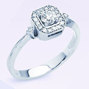 JCX308479: Diamond Fashion Ring .47cttw Diamond Total Weight.  1/3ct Round Brilliant Center with 18 Accent Diamonds.  Also available with Chocolate or Blue Diamond or as a semi mount.
