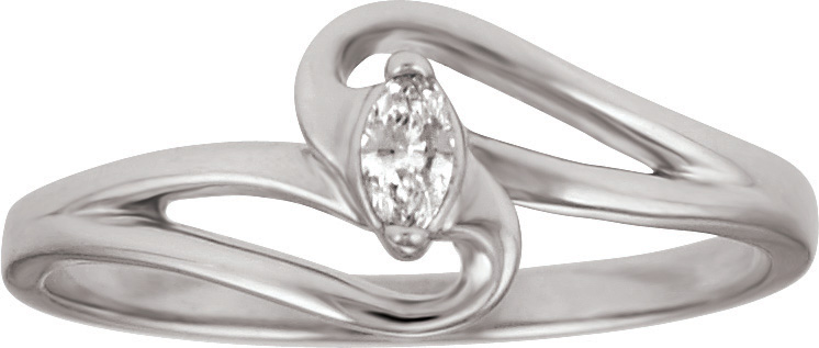 JCX308566: 10kt Marquise Cut Diamond Promise Ring; .07ct Diamond