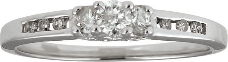 JCX308589: 10kt Diamond Anniversary Ring; 10 Round Brilliant Diamonds 0.25cttw Total Diamond Weight
