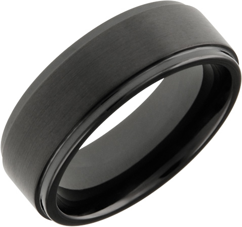 JCX308540: Mens and Ladies Black Ceramic Bands; 8mm Comfort Fit; Available in Full or Half Sizes 6.5-15