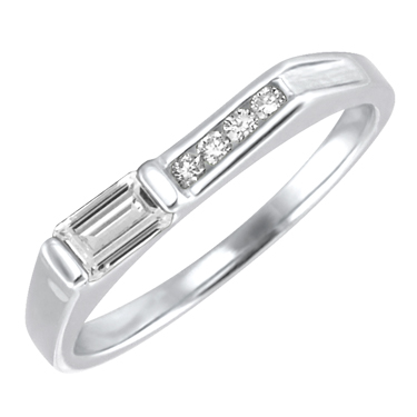 JCX302194: Cubic Zirconia ''April Birthstone'' and .06cttw Diamond 10kt white gold ring