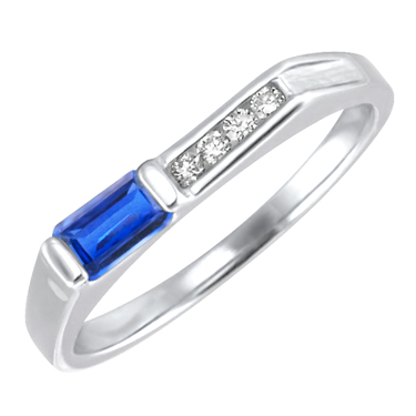 Lab Created Blue Sapphire &#39;&#39;September Birthstone&#39;&#39; and .06ctt...