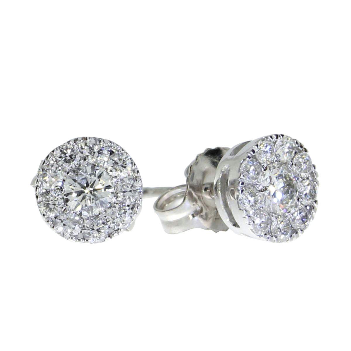 JCX2497: Gorgeous 14k white gold earrings with a .51 total carat cluster of shimmering high quality diamonds.