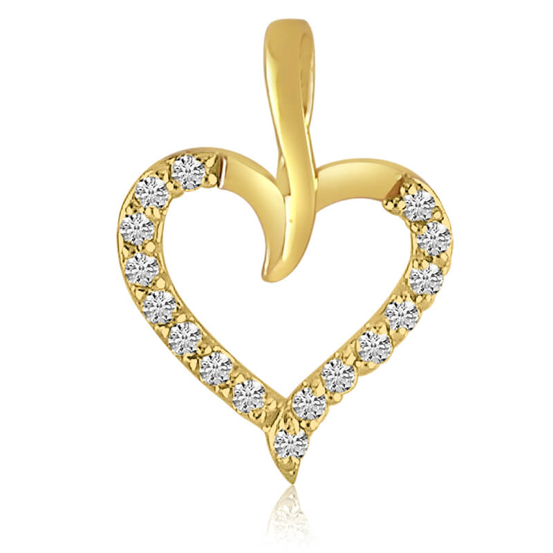 JCX2809: .25 total ct diamonds set in a beautiful 14k yellow gold heart pendant.