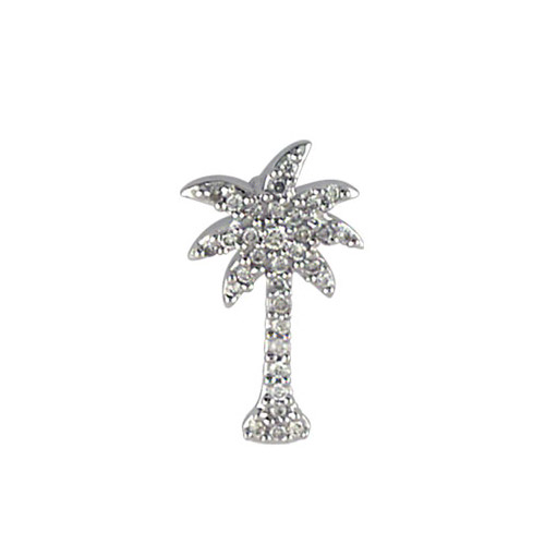 JCX2816: .10 ct diamond palm tree shaped pendant set in 14k white gold.