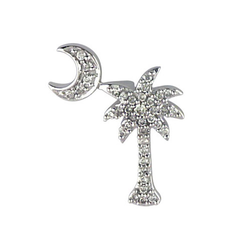 JCX2817: .15 ct diamond palm tree shaped pendant set in 14k white gold.