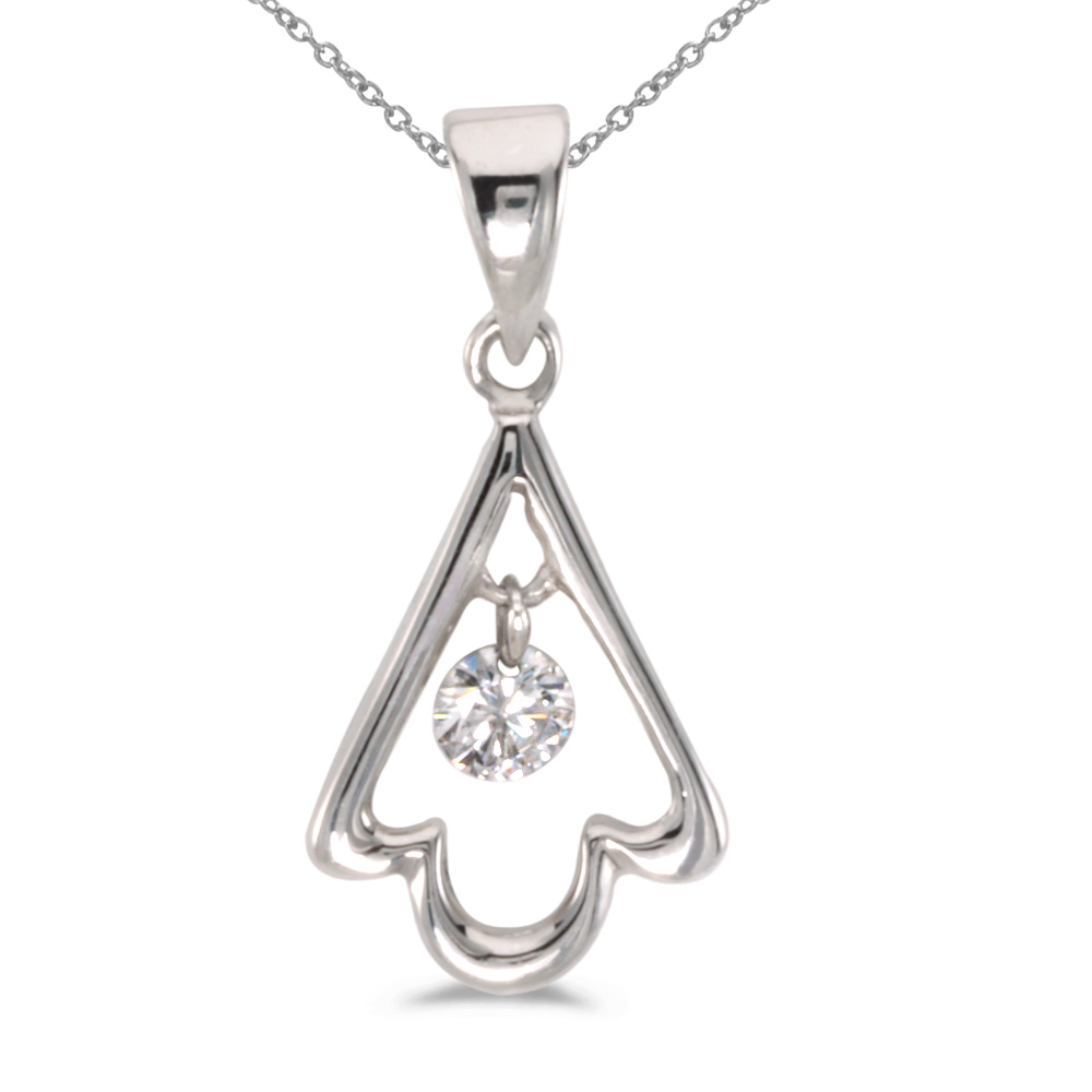 JCX2875: 14k gold Dashinng Diamonds pendant with 0.08 total ct diamonds. The center dangling diamond dances and shimmers with every heartbeat.