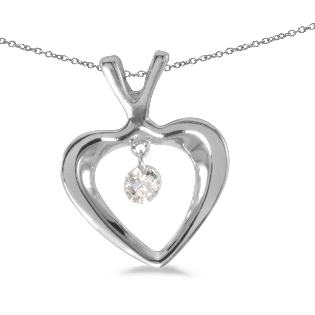JCX2895: 14k gold Dashinng Diamonds pendant with 0.10 total ct diamonds. The center dangling diamond dances and shimmers with every heartbeat.