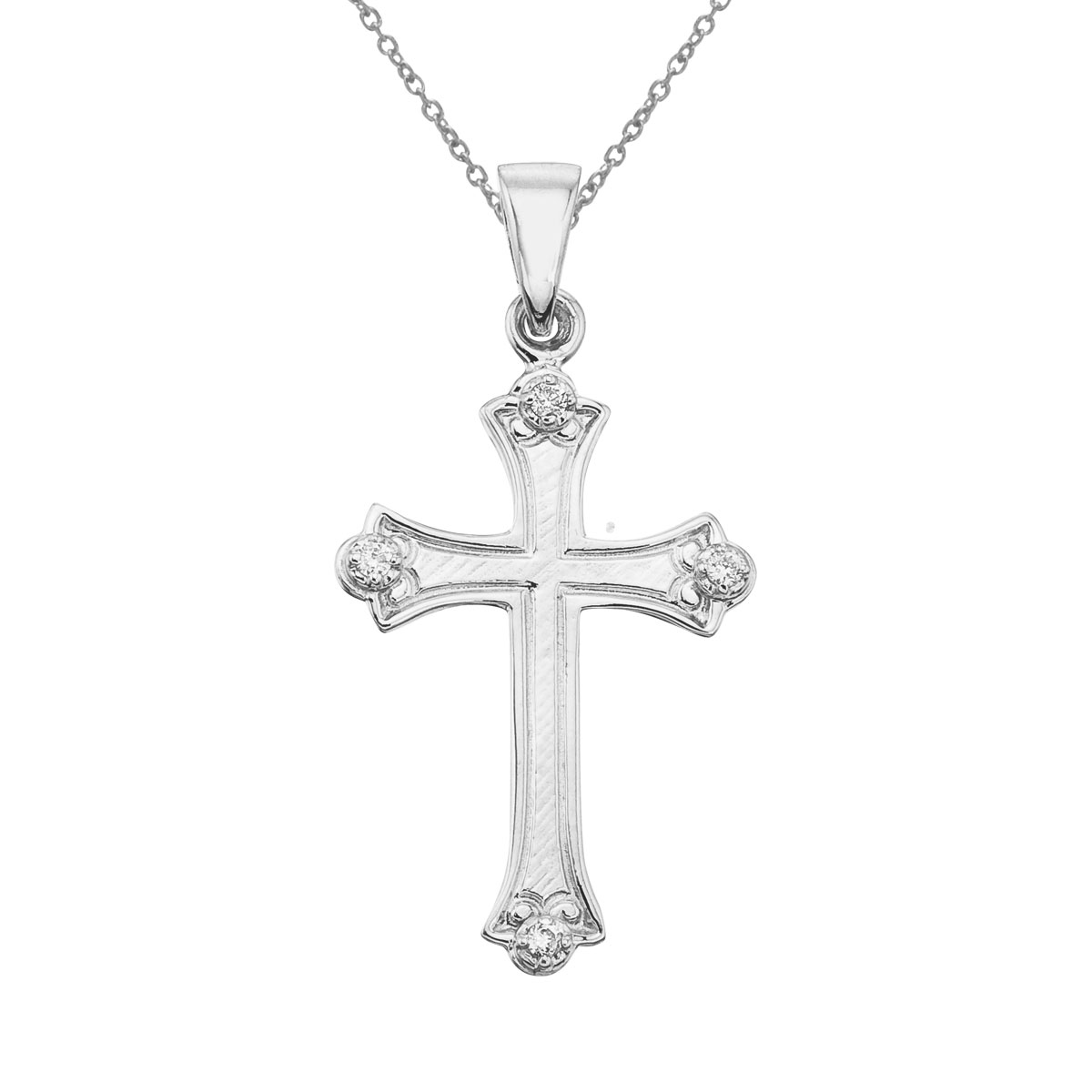 JCX2958: 14k white gold cross. A great gift for all ages.