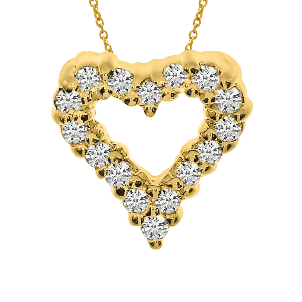 JCX3000: .25 ct diamond heart pendant in 14k yellow gold.