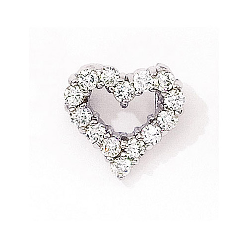 JCX3003: .50 ct diamond heart pendant in 14k white gold.