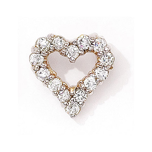 JCX3004: .75 ct diamond heart pendant in 14k yellow gold.