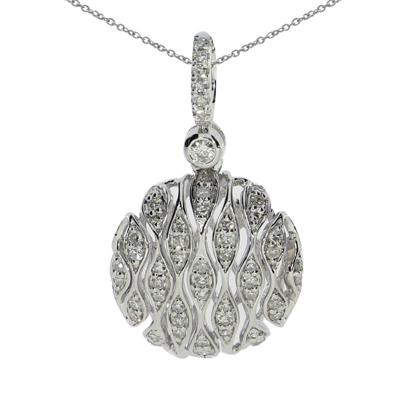 JCX3023: .25 ct diamond pendant set in 14k white gold.