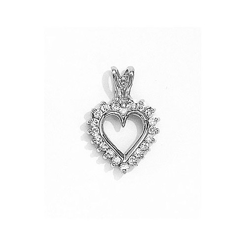 JCX3069: .25 carats of brilliant diamonds surround a 14k white gold heart.