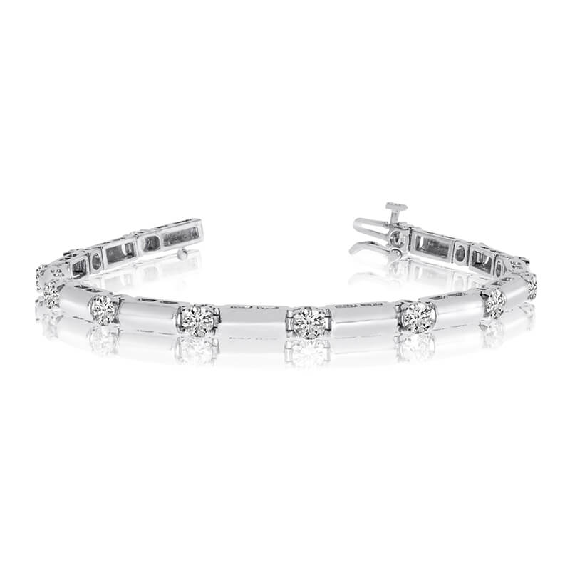 JCX3385: 14k White Gold 3Ct. Diamond Bar Bracelet