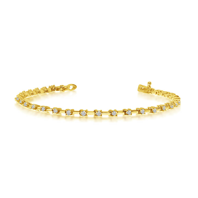 JCX3426: 14k Yellow Gold Diamond Petite Bar Tennis Bracelet