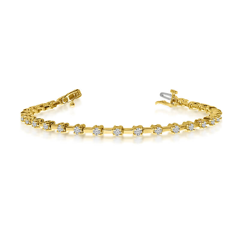 JCX3428: 14K Yellow Gold 2 Ct. Diamond Petite Bar Tennis Bracelet
