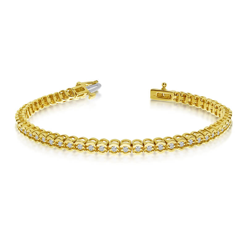 JCX3432: 14k Yellow Gold Diamond Setback Bracelet