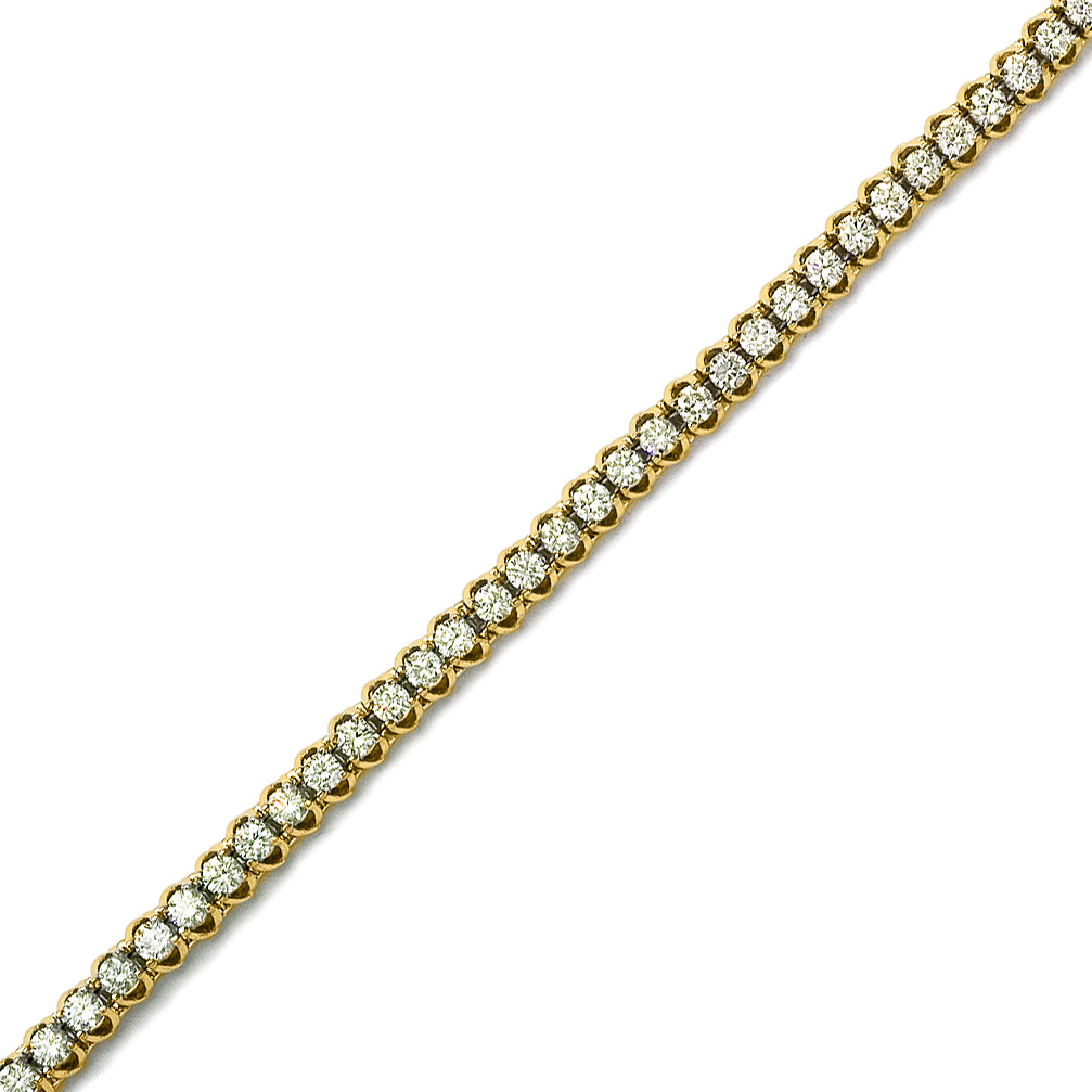 JCX3475: 14K solid yelllow gold natural diamond bracelet. 4.00 carat total weight of diamonds.