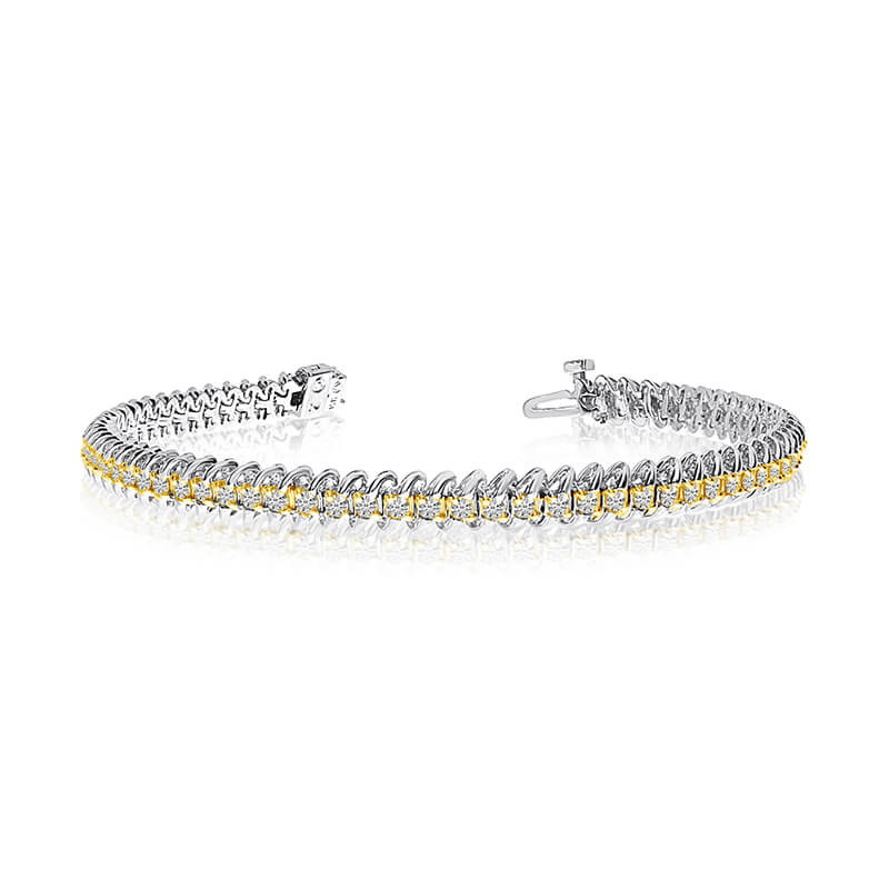 JCX3482: 14k White Gold S-Link Diamond Bracelet