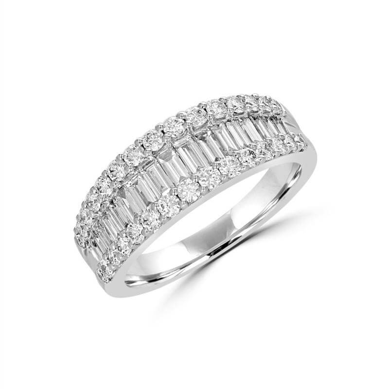 JCX391381: ROUND & BAGUETTE SMILE  BAND RING