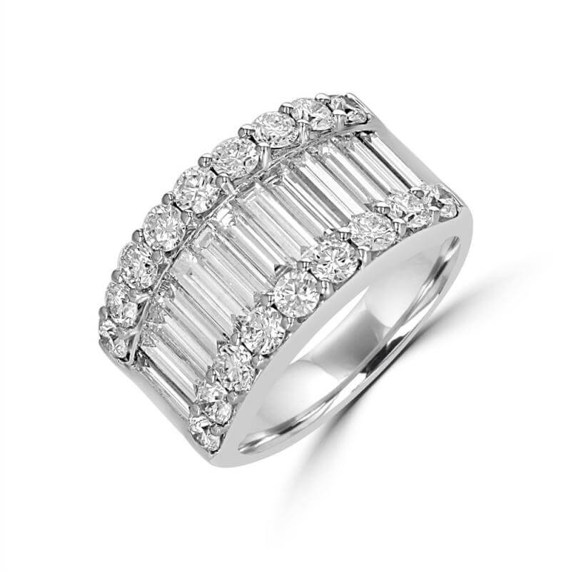 BAGUETTE &amp; ROUND DIAMOND BAND RING