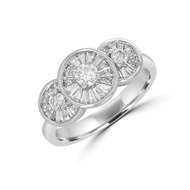 JCX391383: ROUND & BAGUETTE DIAMOND RING