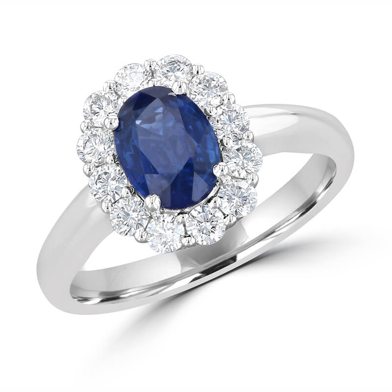 5.5X7.5 OVAL SAPPHIRE HALO RING