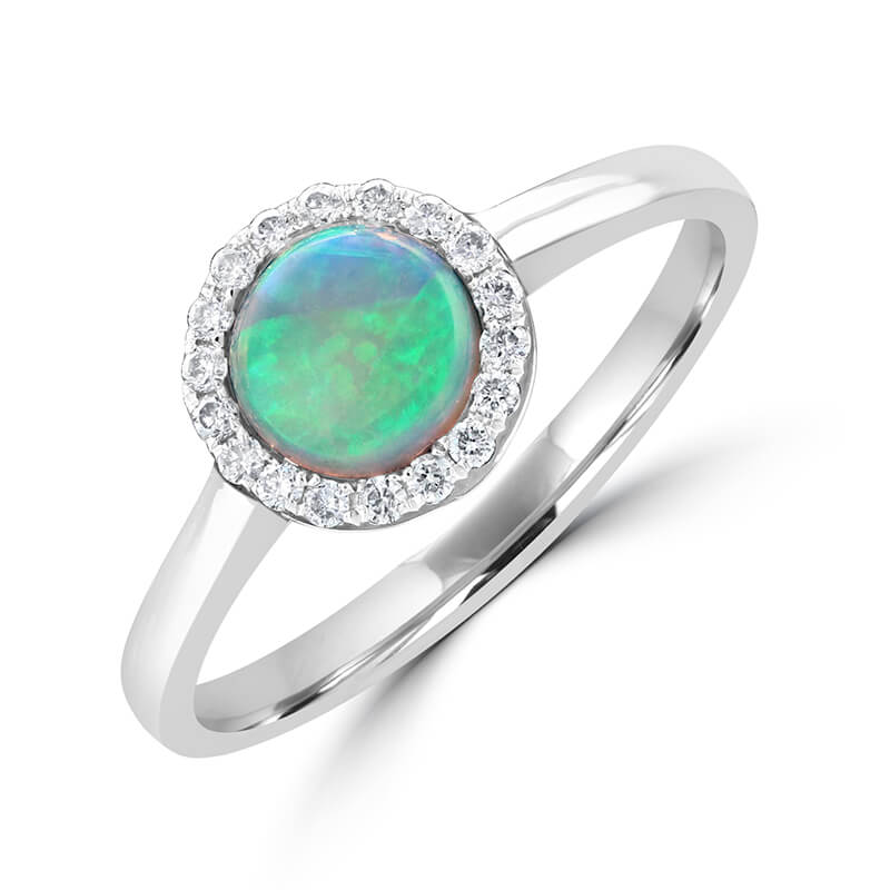 6MM ROUND OPAL HALO RING