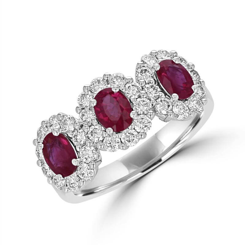 JCX391479: 3 OVAL RUBY HALO RING