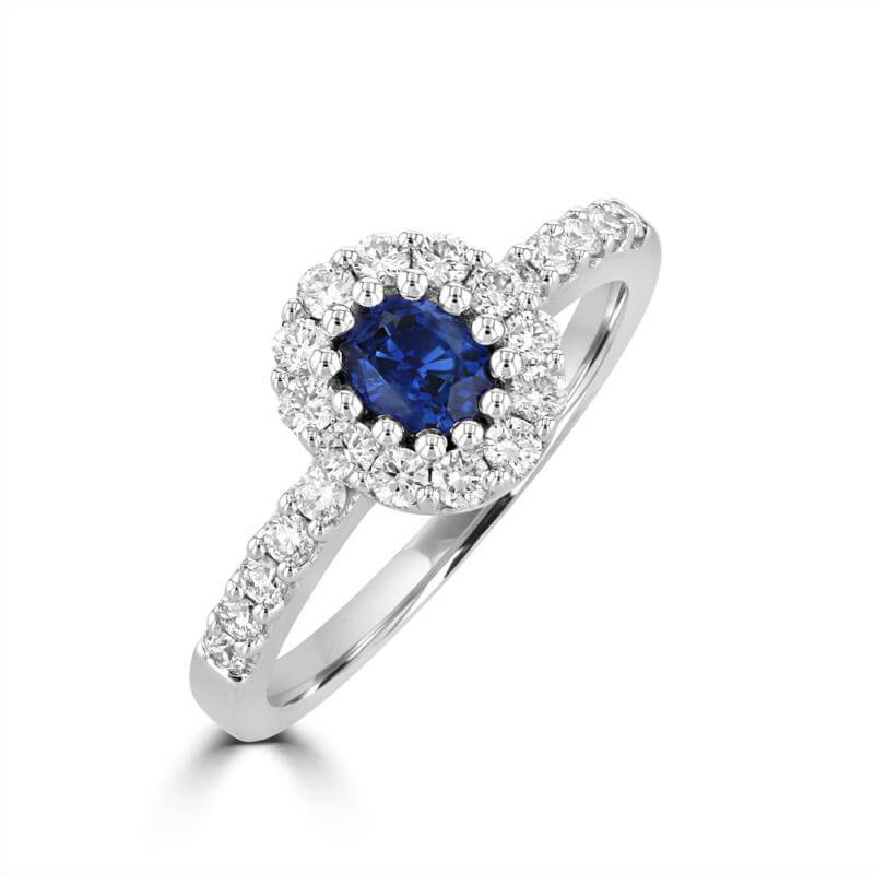 JCX391495: OVAL SAPPHIRE HALO RING