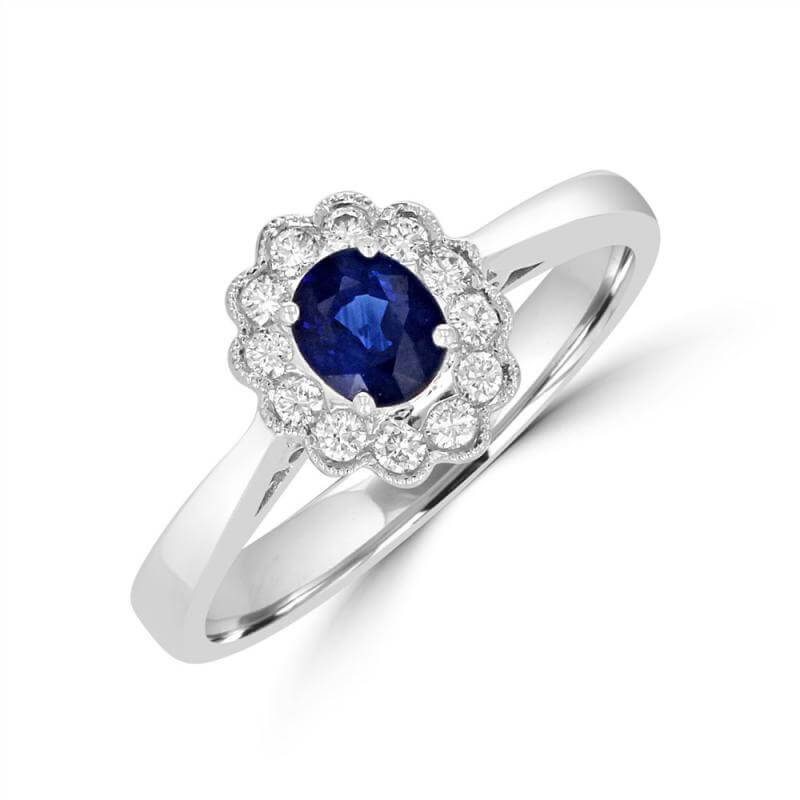 JCX391513: OVAL SAPPHIRE HALO  RING
