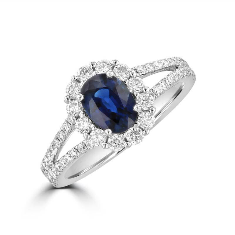 JCX391519: OVAL SAPPHIRE HALO RING