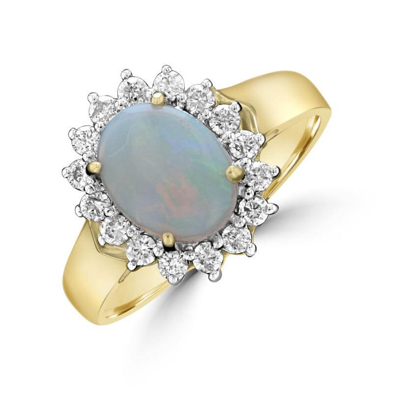 7X9 OVAL OPAL HALO RING