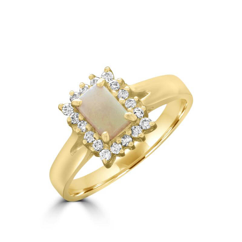 JCX391528: 4x6 RECT OPAL SURR BY DIA RING