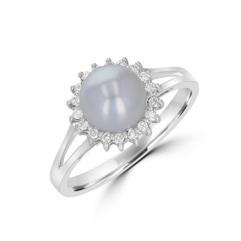 JCX391642: 7-7.5MM FRESHWATER PEARL HALO RING
