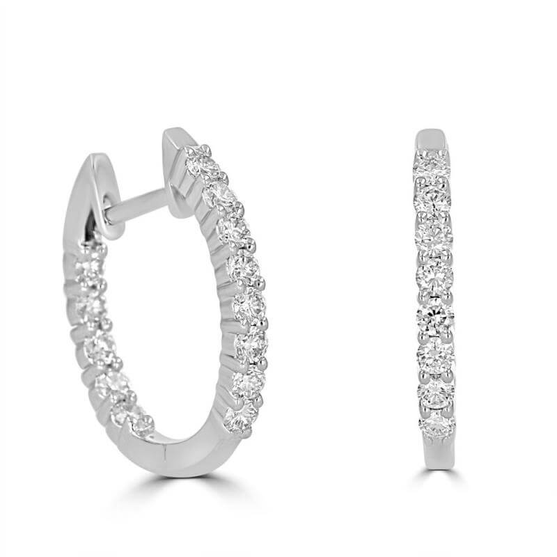 15X16MM ROUND DIAMOND IN/OUT EARRINGS