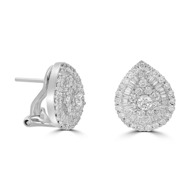 JCX391743: ROUND & BAGUETTE DIAMOND PEAR SHAPE EARRINGS