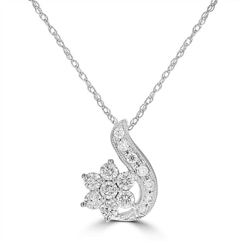 DIAMOND FLOWER LEAF PENDANT (CHAIN NOT INCLUDED)