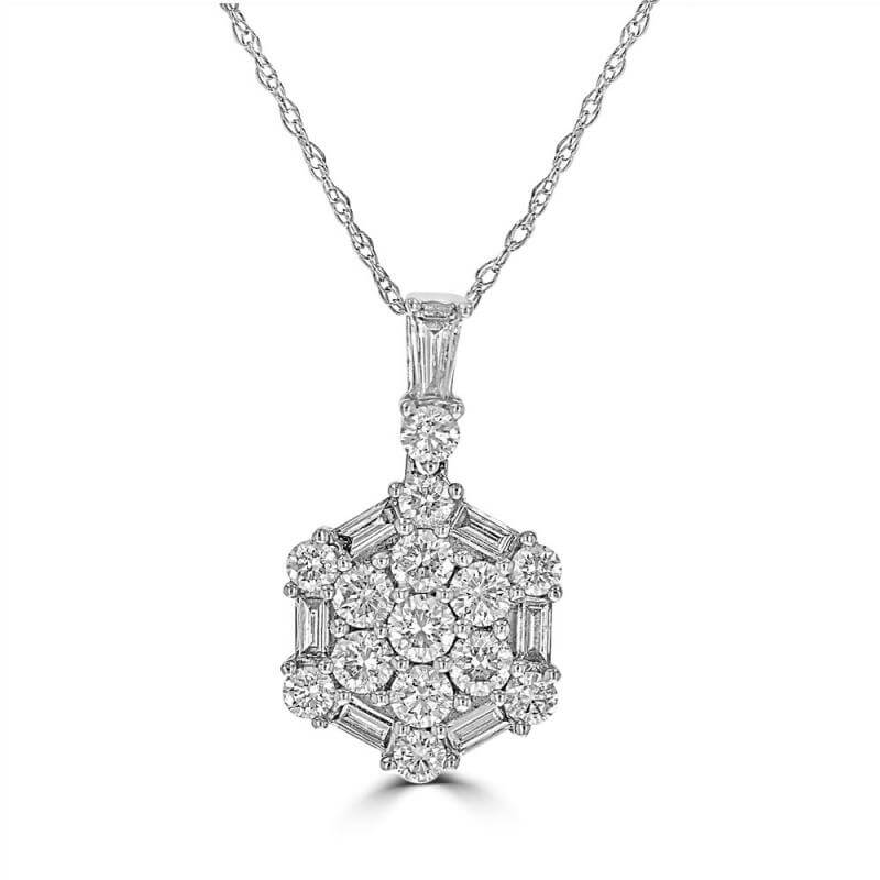 JCX391923: ROUND & BAGUETTE DIAMOND PENDANT (CHAIN NOT INCLUDED)