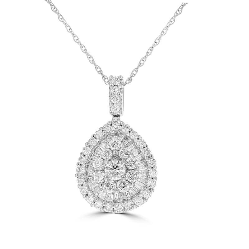 ROUND AND BAGUETTE DIAMOND PENDANT (CHAIN NOT INCLUDED)