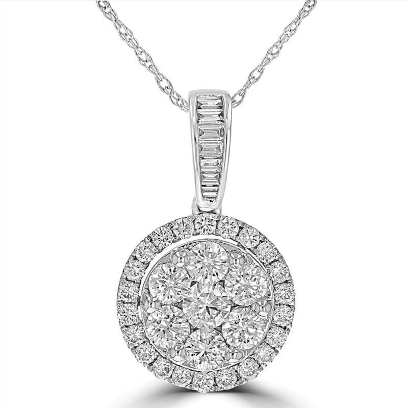 JCX391927: ROUND & BAGUETTE DIAMOND PENDANT (CHAIN NOT INCLUDED)