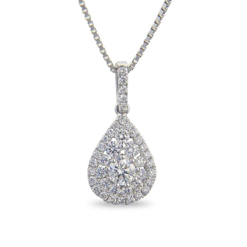 JCX391932: ROUND DIAMOND PEAR SHAPE PENDANT (CHAIN NOT INCLUDED)