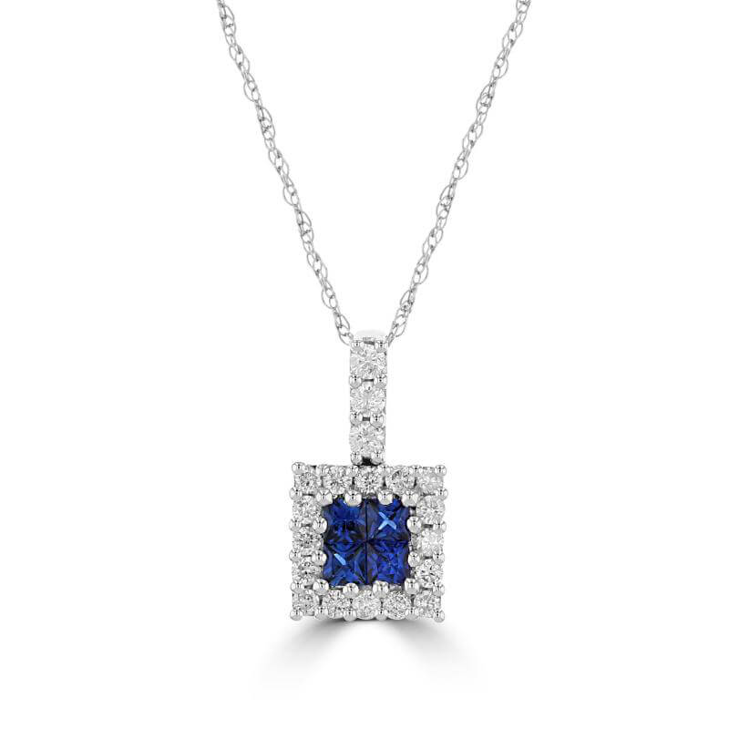 JCX391958: INVISIBLE SAPPHIRE HALO PENDANT (CHAIN NOT INCLUDED)