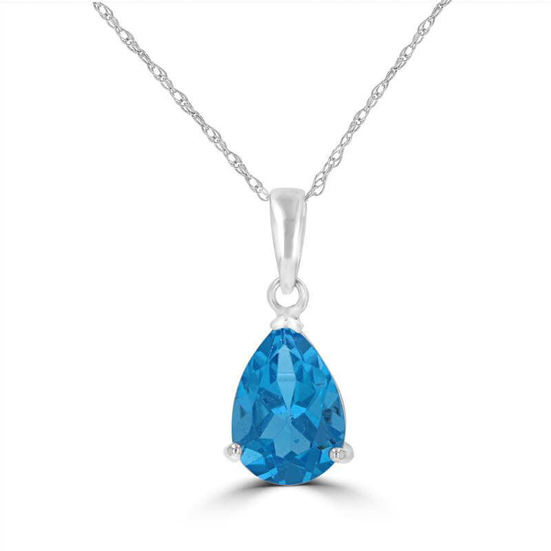 7X10 PEAR BLUE TOPAZ PENDANT (CHAIN NOT INCLUDED)