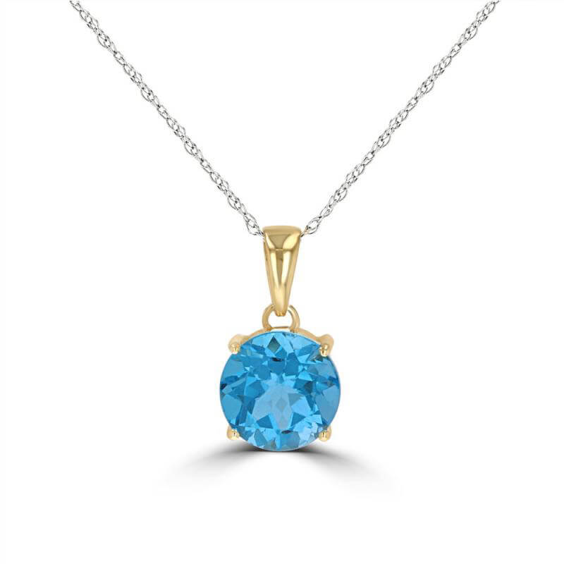 JCX391977: 8MM ROUND BLUE TOPAZ STUD PENDANT (CHAIN NOT INCLUDED)